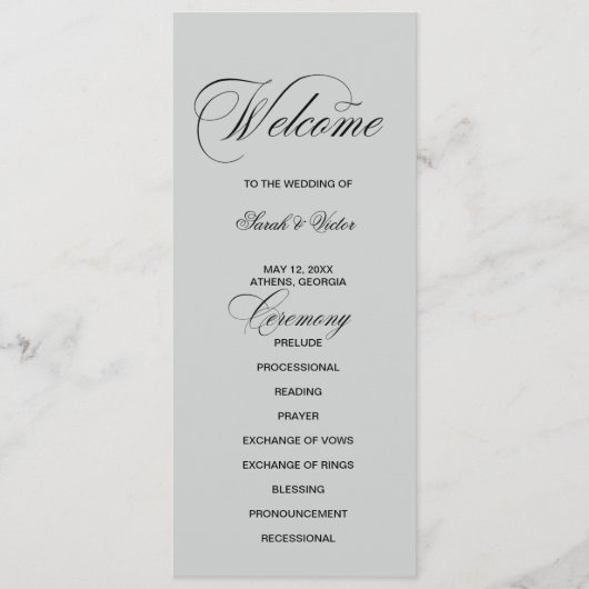 Elegante tweezijdige programmkaart programmakaart (Voorkant)