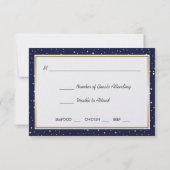 Elegante Twinkle Stars Midnight Blue Sky Gold RSVP (Achterkant)