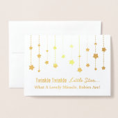 Elegante Twinkle Twinkle Little Star Gold Folie Folie Kaarten (Voorkant met envelop)