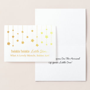 Elegante Twinkle Twinkle Little Star Goud Folie Kaarten