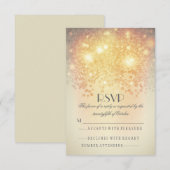Elegante  twinkle verlichting bruiloft RSVP kaarte (Voorkant / Achterkant)