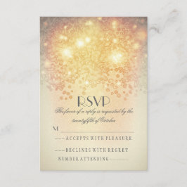 Elegante  twinkle verlichting bruiloft RSVP kaarte Kaartje