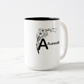 Elegante TwoTone Mok met Aurevelle Floral Design (Voorkant rechts)