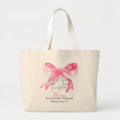 Elegante 'Tying the Knot' Roze Strik Bachelorette  Grote Tote Bag (Voorkant)