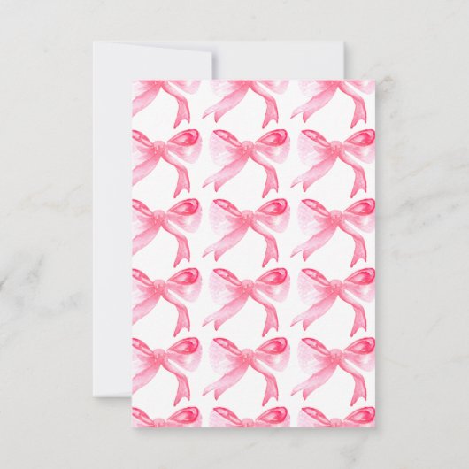 Elegante 'Tying the Knot' Roze Strik Bruidsjurk Sh Bedankkaart (Achterkant)