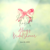 Elegante 'Tying the Knot' Roze Strik Bruidsjurk Sh Raamsticker (Vel 3)