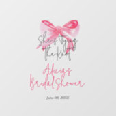 Elegante 'Tying the Knot' Roze Strik Bruidsjurk Sh Raamsticker (Vel)