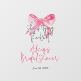 Elegante 'Tying the Knot' Roze Strik Bruidsjurk Sh Raamsticker