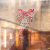 Elegante 'Tying the Knot' Roze Strik Bruidsjurk Sh Raamsticker (Vel 2)