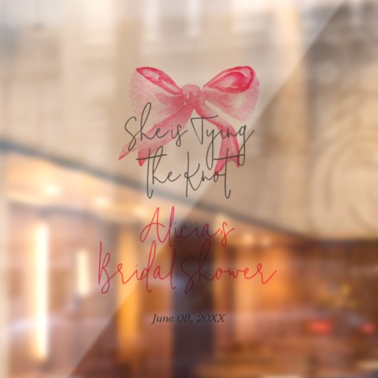 Elegante 'Tying the Knot' Roze Strik Bruidsmeisje  Raamsticker (Vel 2)