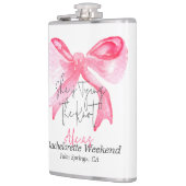 Elegante 'Tying the Knot' Roze Strik Jonggezellenf Heupfles (Links)