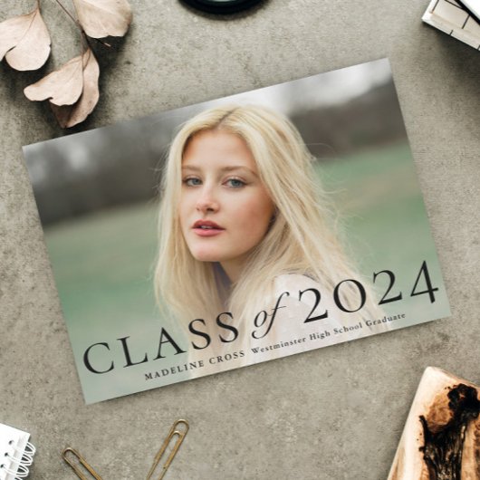 Elegante Type Foto Afstudeer Aankondiging