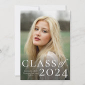 Elegante Type Foto Afstudeer Uitnodiging (Voorkant)