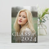 Elegante Type Foto Afstudeer Uitnodiging (Staand voorkant)