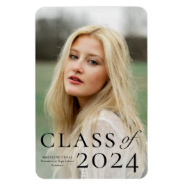 Elegante Type Foto Afstudeer Uitnodiging Magneet