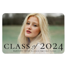 Elegante Type Foto Afstudeer Uitnodiging Magneet