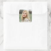 Elegante Type Foto Afstuderen Vierkante Sticker (Tas)