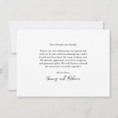 Elegante Type Minimalistische Foto Bedankkaart (Achterkant)