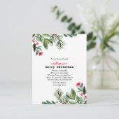 Elegante typemachine Christmas Foliage Holly Berry Feestdagenkaart (Staand voorkant)