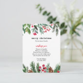 Elegante typemachine kerst Holly Berry Feestdagenkaart (Staand voorkant)