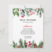 Elegante typemachine kerst Holly Berry Feestdagenkaart (Voorkant)