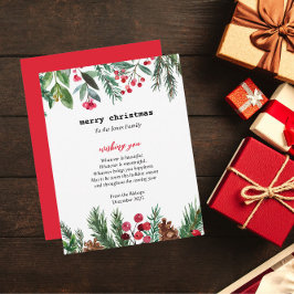 Elegante typemachine kerst Holly Berry Feestdagenkaart