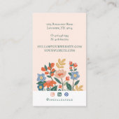 Elegante Typewriter Bloeiende Bloemblogger Visitekaartje (Achterkant)