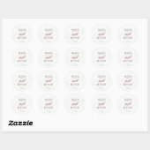 Elegante Typgrafie | Marsala Wedding Ronde Sticker (Vel)