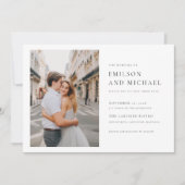 Elegante Typografie 2 foto bruiloft Kaart (Voorkant)