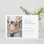 Elegante Typografie 2 foto bruiloft Kaart (Staand voorkant)