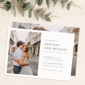 Elegante Typografie 2 foto bruiloft Kaart