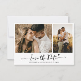 Elegante Typografie 2 Foto Bruiloft Save The Save The Date