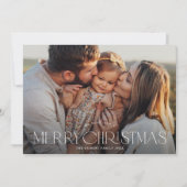 Elegante Typografie 2 Foto Vrolijk Kerstfeest Feestdagenkaart (Voorkant)