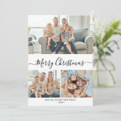 Elegante Typografie 3 Fotocollage Kerstmis Kaart (Staand voorkant)