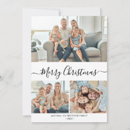 Elegante Typografie 3 Fotocollage Kerstmis Kaart
