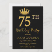 Elegante typografie 75ste verjaardag uitnodigingen (Voorkant)