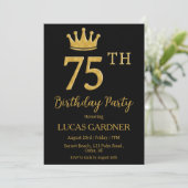 Elegante typografie 75ste verjaardag uitnodigingen (Staand voorkant)