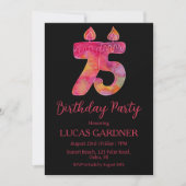 Elegante typografie 75ste verjaardag uitnodigingen (Voorkant)