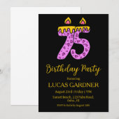 Elegante typografie 75ste verjaardag uitnodigingen (Voorkant / Achterkant)