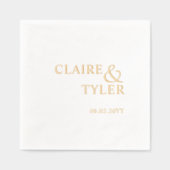 Elegante Typografie Ampersand Minimal Wedding Folie Servetten (Voorkant)