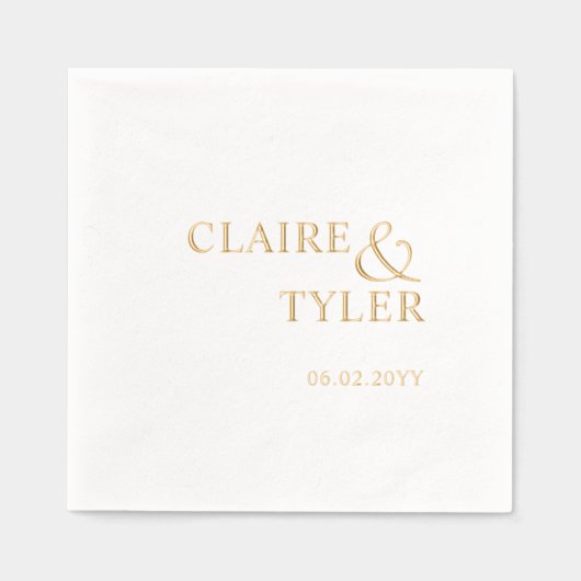 Elegante Typografie Ampersand Minimal Wedding Folie Servetten (Voorkant)