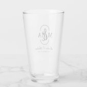 Elegante typografie ampersand monogram trouwen glas (Achterkant)