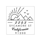 Elegante Typografie Berg Sunset Retouradres Rubberstempel (Afrduk)