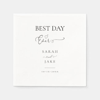 Elegante Typografie: beste dag ooit bruiloft Servet