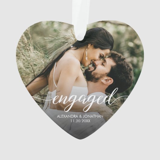 Elegante typografie Betrokken aangepaste fotonamen Ornament (achterkant)