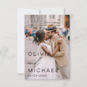 Elegante typografie Bewaar de datum Foto Minimalis Save The Date (Voorkant)