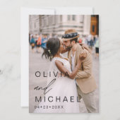 Elegante typografie Bewaar de datum foto Minimalis Save The Date (Voorkant)