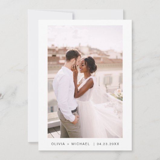 Elegante typografie Bewaar de datum foto Minimalis Save The Date (Voorkant)