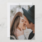 Elegante typografie blauw goud foto bruiloft save the date (Achterkant)