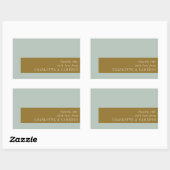 Elegante typografie blauw olijfgroen aangepast dan rechthoekige sticker (Vel)